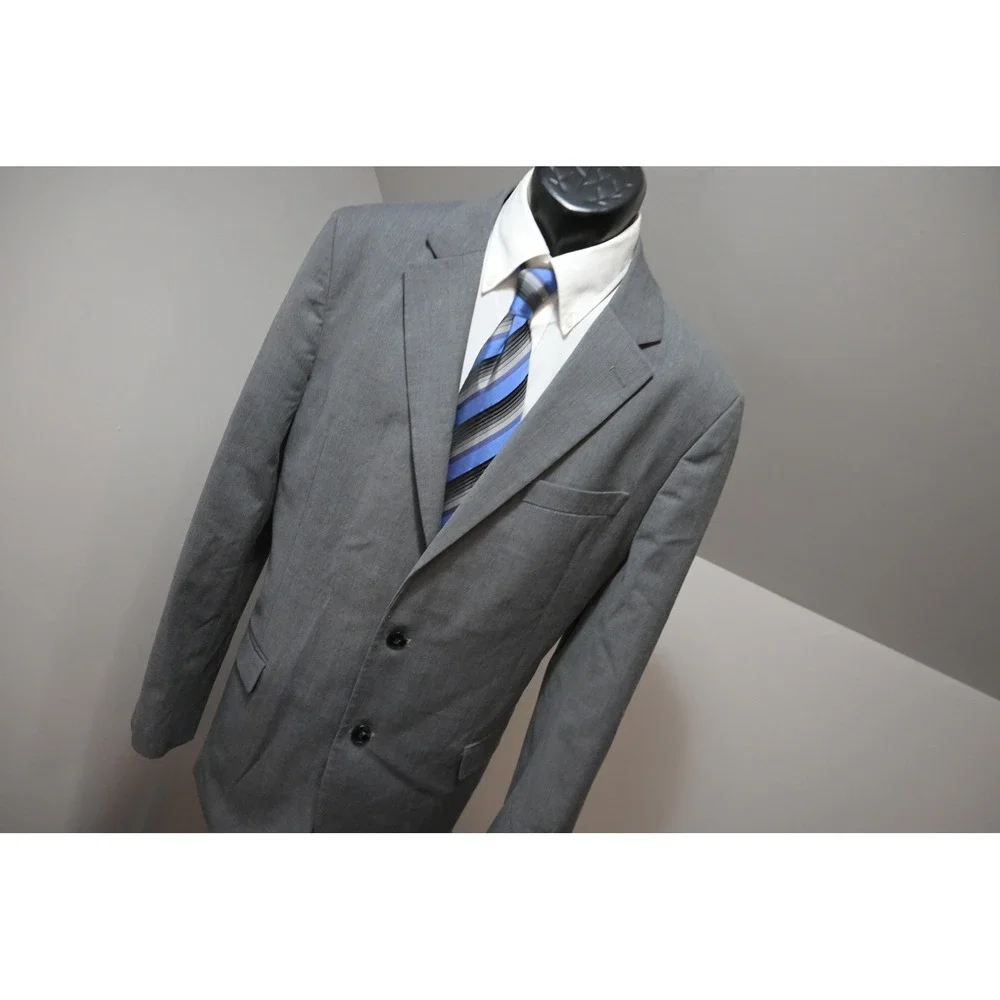 Nautica 2 Piece Suit Mens Size 44L 36x32 Grey Two Button Formal Excellent